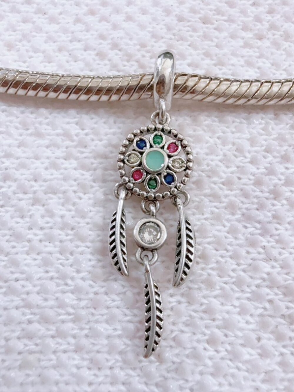 Dream Catcher Charm Hanging Silver Charm For Pandora Bracelet Necklace